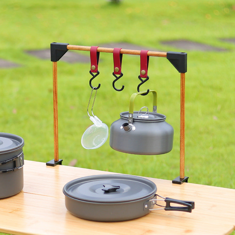 Adjustable Outdoor Camping Rack With Pot & Stove Hooks