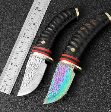 Forged Damascus VG10 Hunting Knife Outdoor Camping Knife