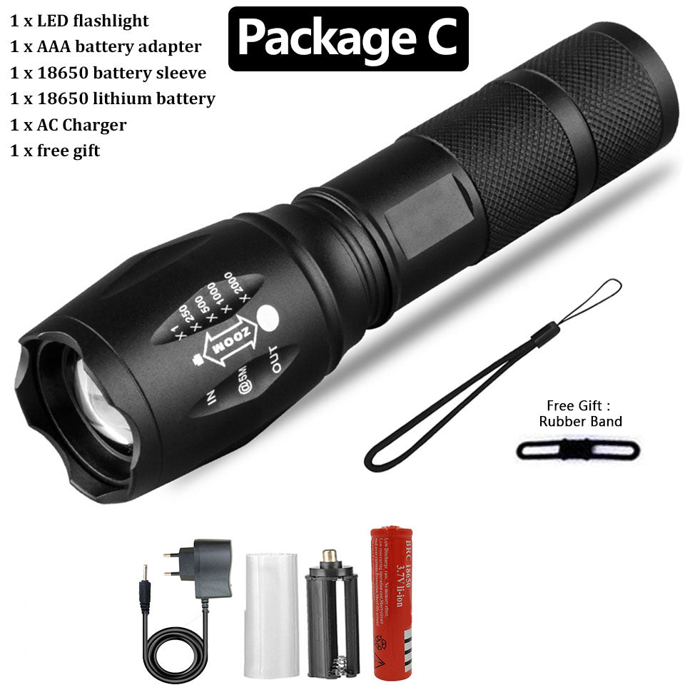 Super Bright Rechargeable Tactical Flashlight