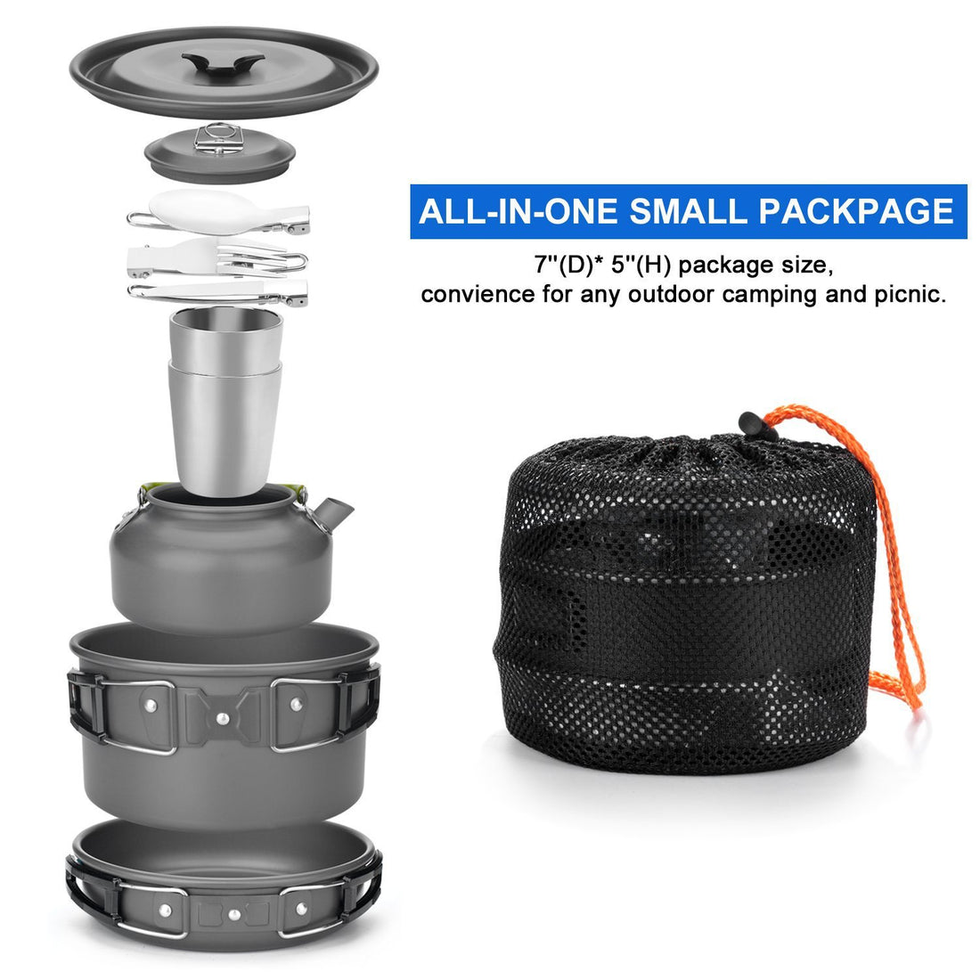 Portable Outdoor Camping Cookware & Utensil Set