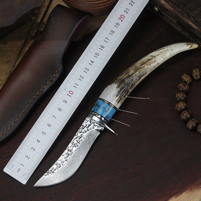 Damascus Forged Hunting Knife Non Slip Handle