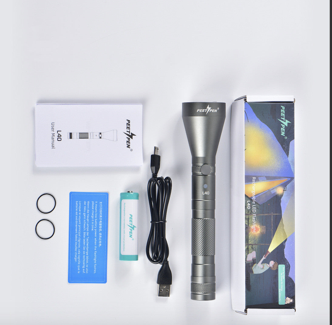 Long-Range USB Rechargeable Camping Flashlight