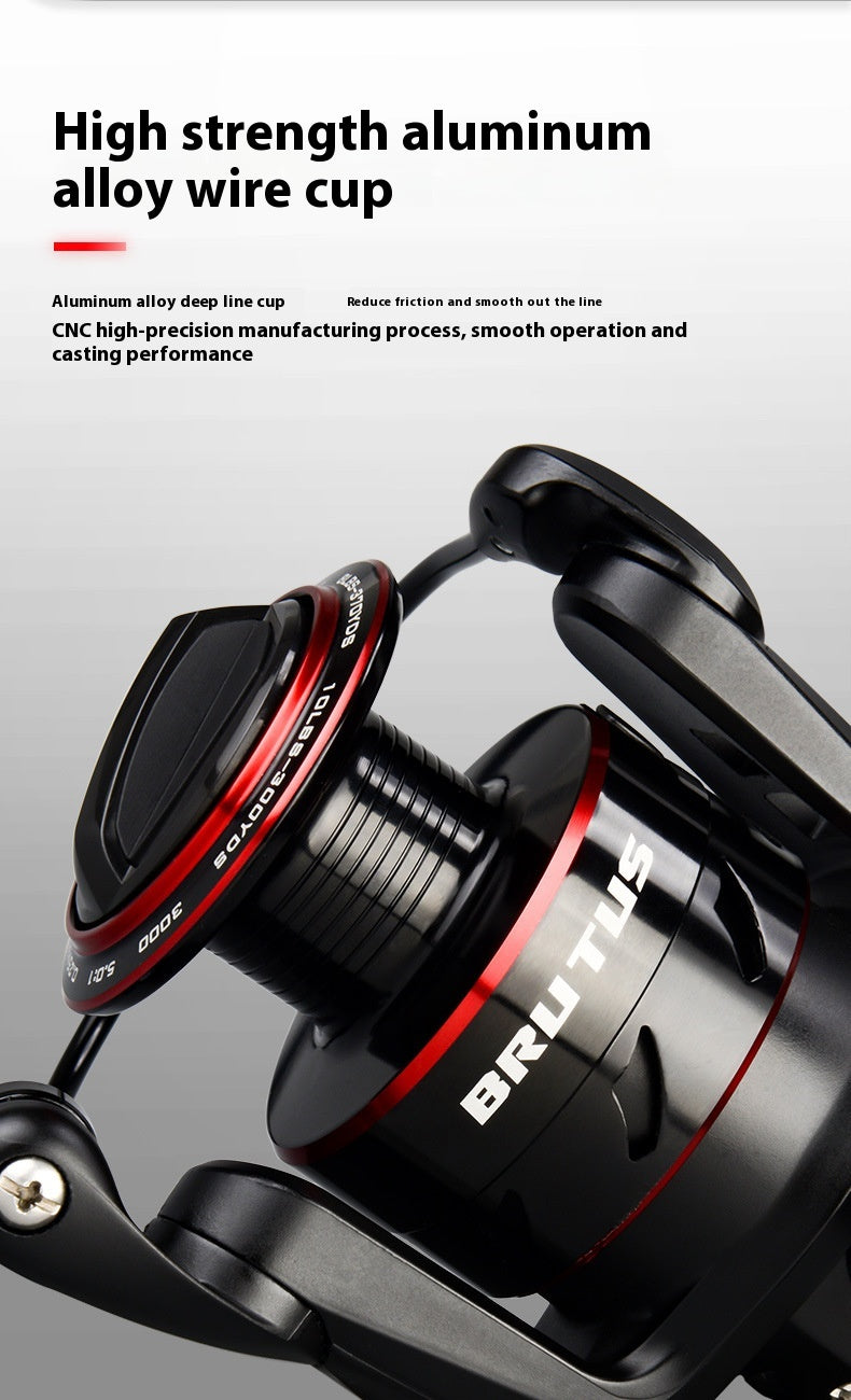 All Metal Spinning Fishing Reel Telescopic Rod Combo