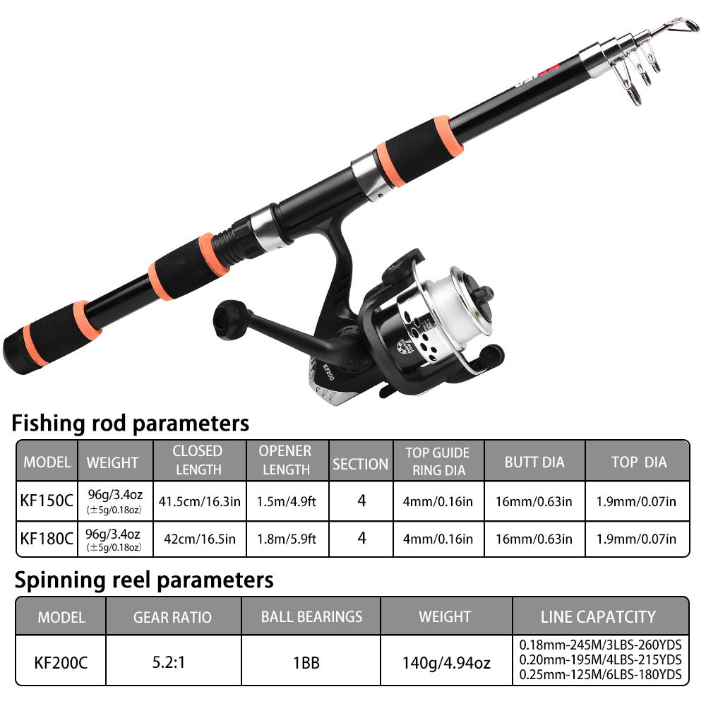 Casting Fishing Rod And Reel Combo Set