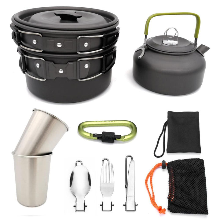 Portable Outdoor Camping Cookware & Utensil Set