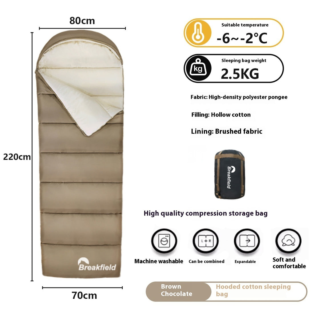 Thickened Waterproof Cotton Camping Sleeping Bag Four Seasons