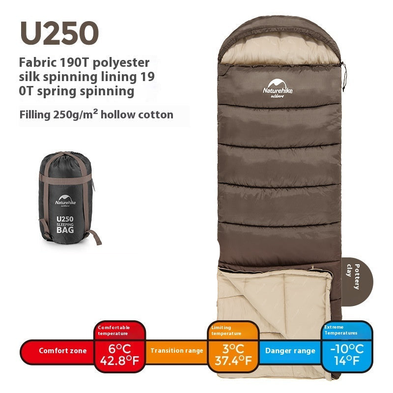 Naturehike Hooded Envelope Sleeping Bag For Outdoor Camping