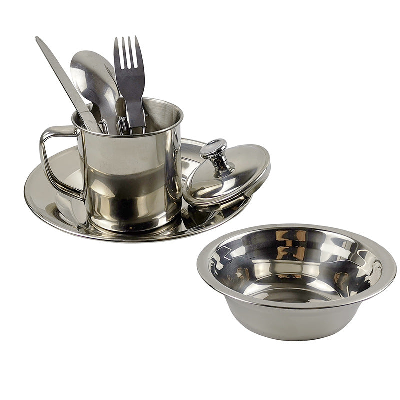 Outdoor Stainless Steel Camping Tableware Set