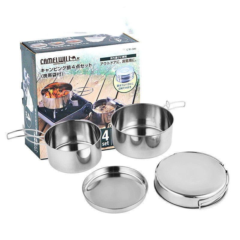 Outdoor Stainless Steel Camping Cookware Set
