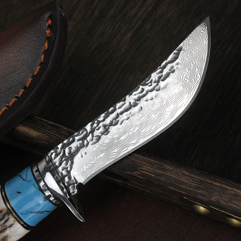 Damascus Forged Hunting Knife Non Slip Handle
