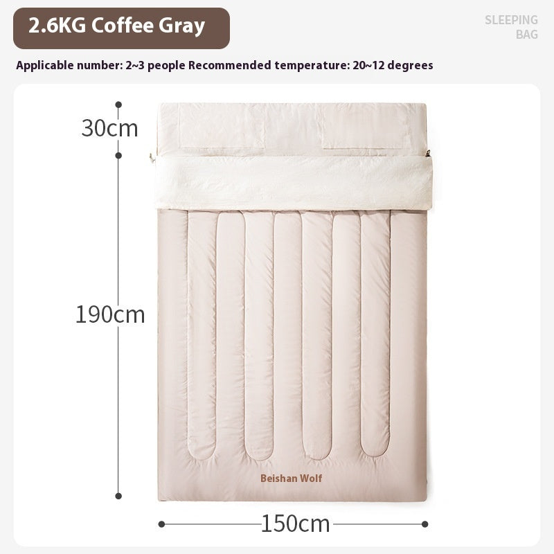 Double-Layer Cold Protection Camping Sleeping Bag