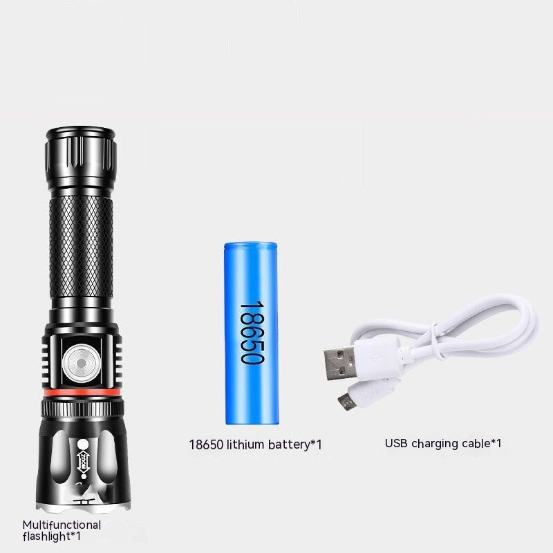 Outdoor Telescopic T6 Multifunction Flashlight