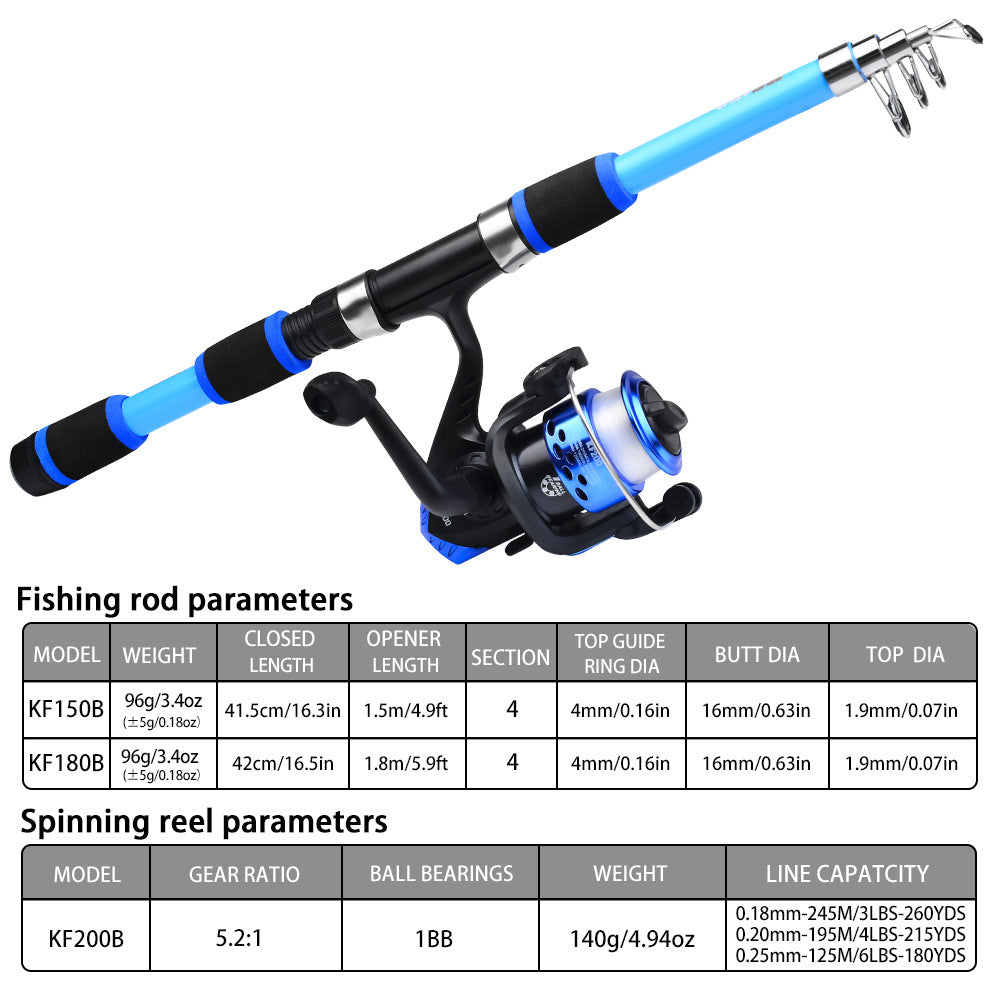 Casting Fishing Rod And Reel Combo Set