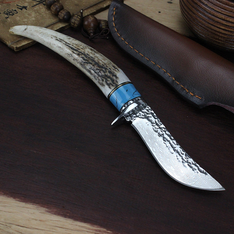 Damascus Forged Hunting Knife Non Slip Handle